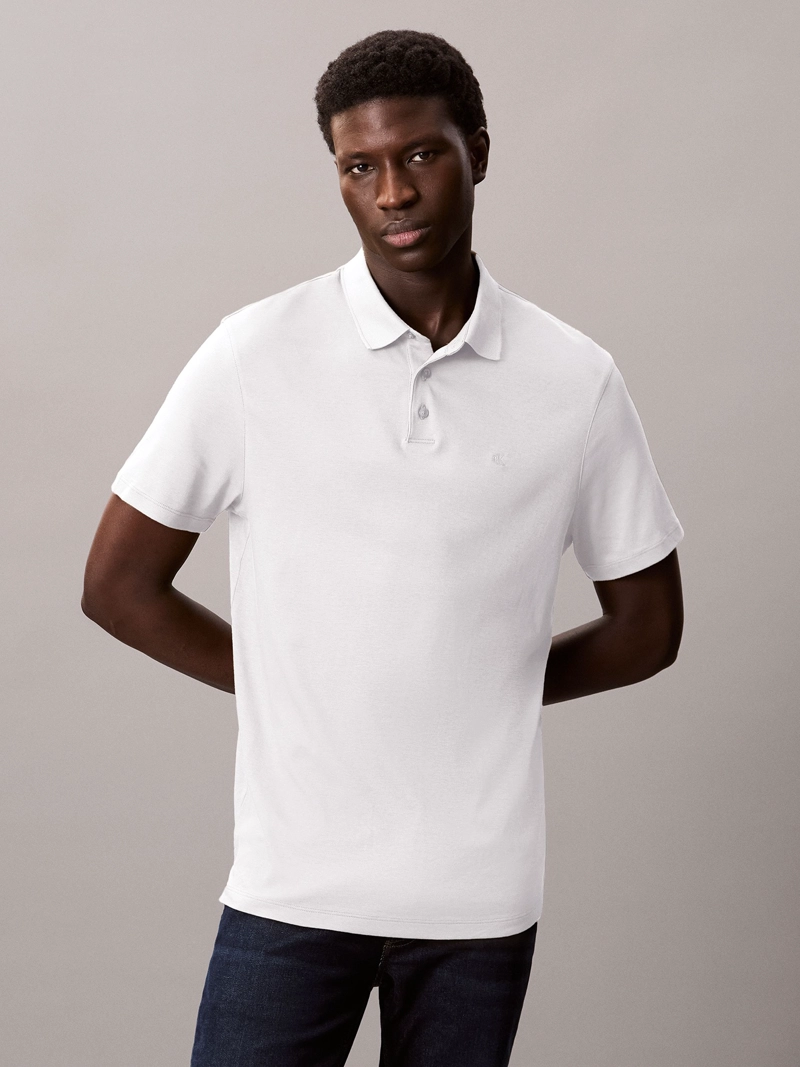 POLO DE ALGODON SUPIMA CON MINI MONOGRAMA - 1