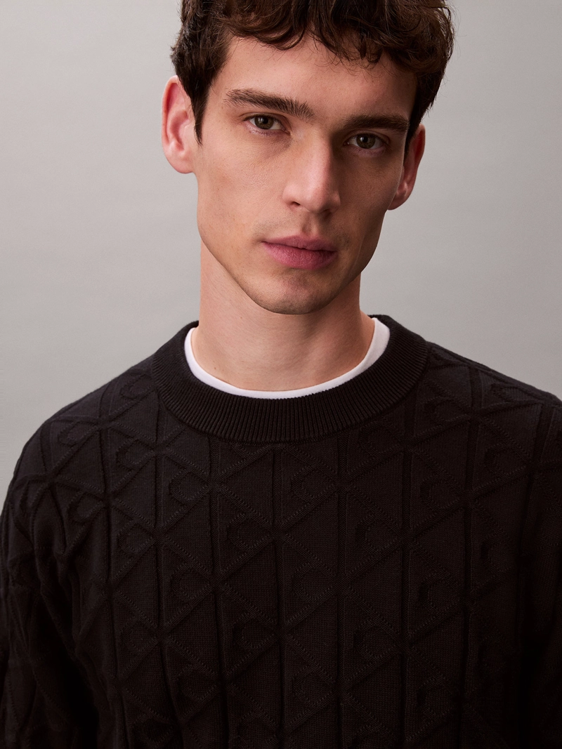 SWEATER CON TEXTURA DE MONOGRAMA - 5