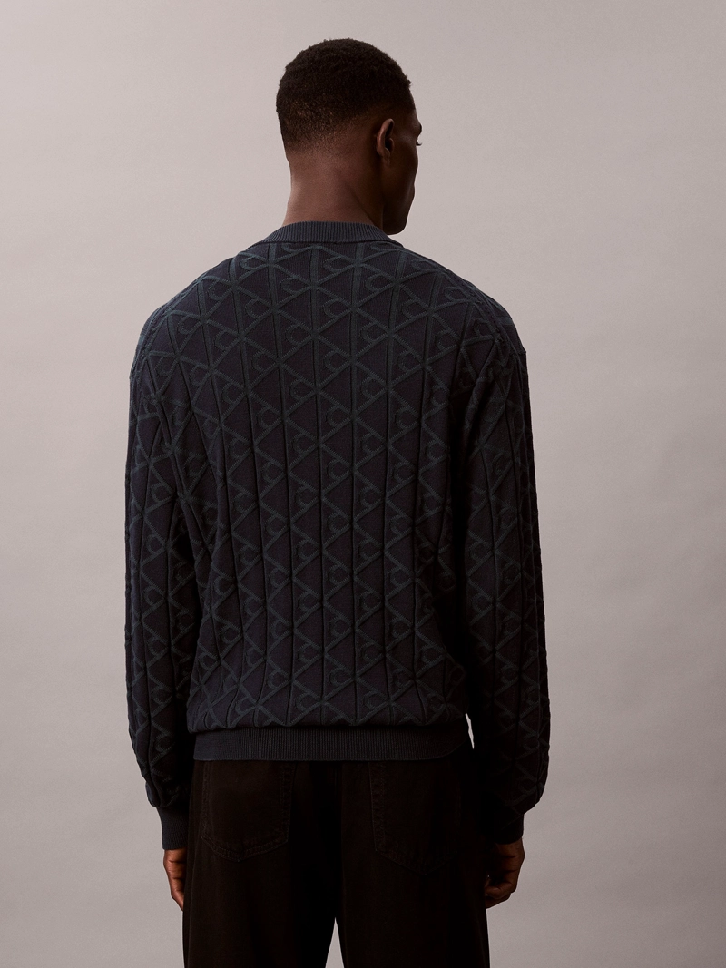 SWEATER CON TEXTURA DE MONOGRAMA - 3