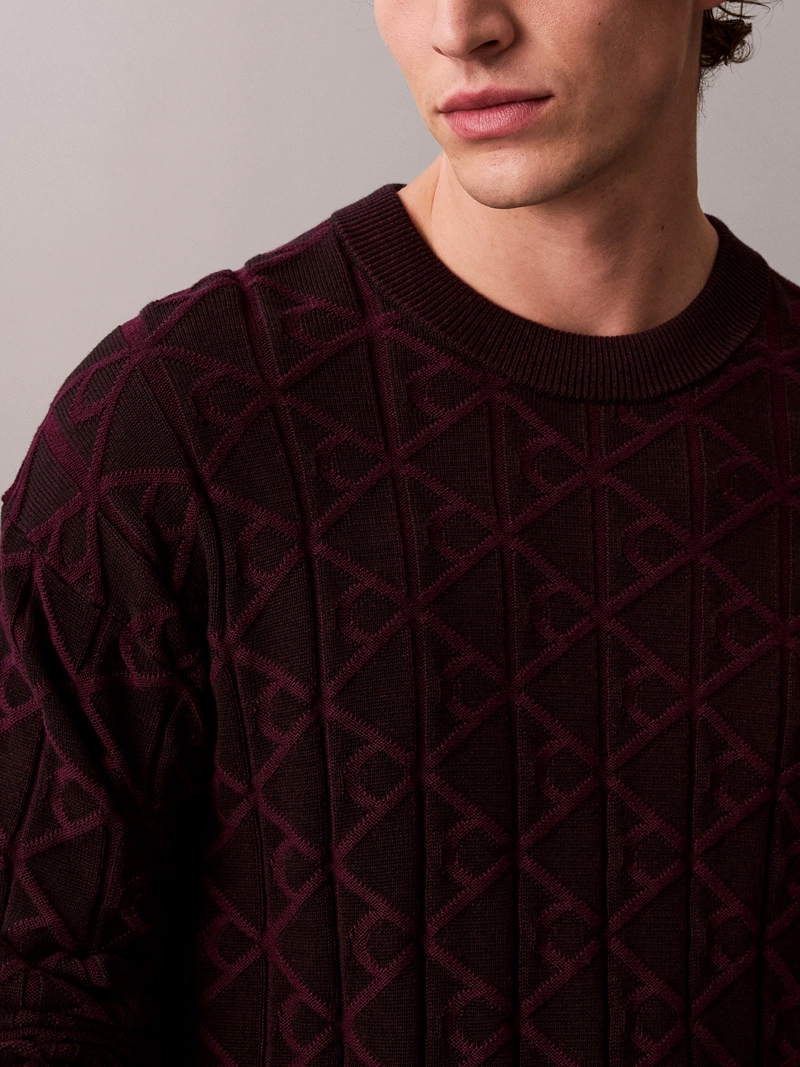 SWEATER CON TEXTURA DE MONOGRAMA - 5