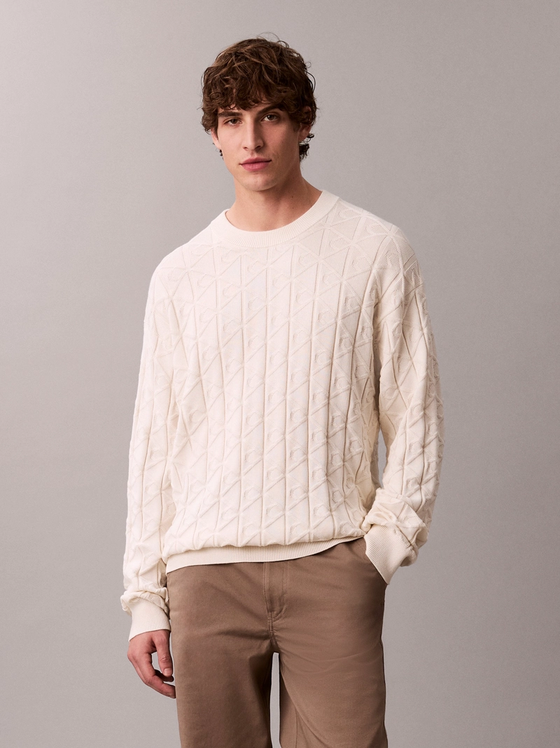 SWEATER CON TEXTURA DE MONOGRAMA - 1