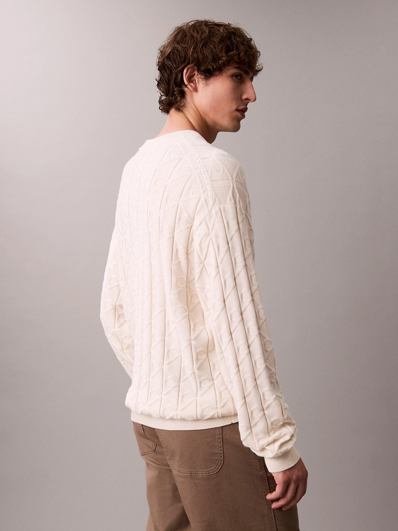 SWEATER CON TEXTURA DE MONOGRAMA - 3