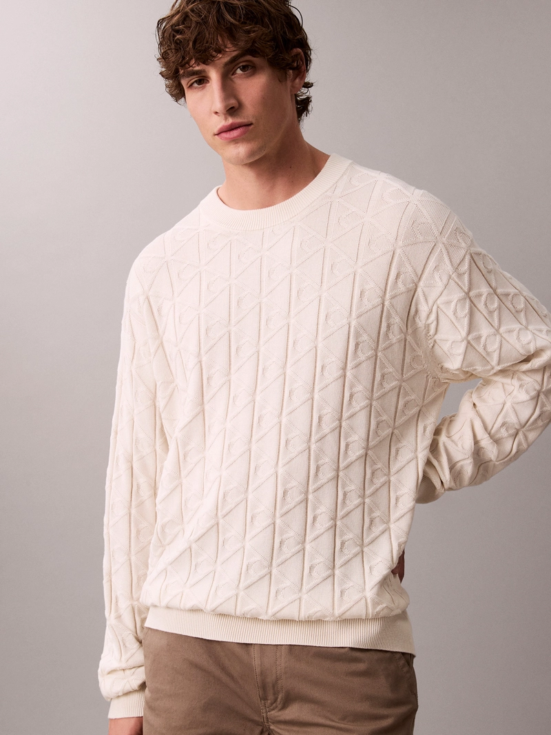 SWEATER CON TEXTURA DE MONOGRAMA - 4