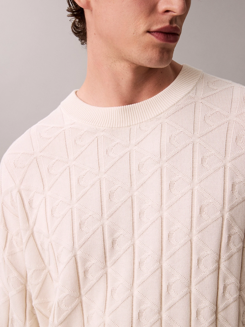 SWEATER CON TEXTURA DE MONOGRAMA - 5