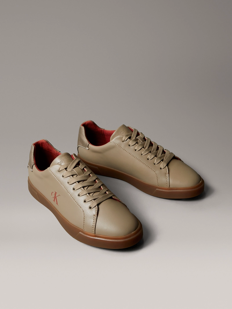 ZAPATILLAS DE CUERO CON LOGO - 1