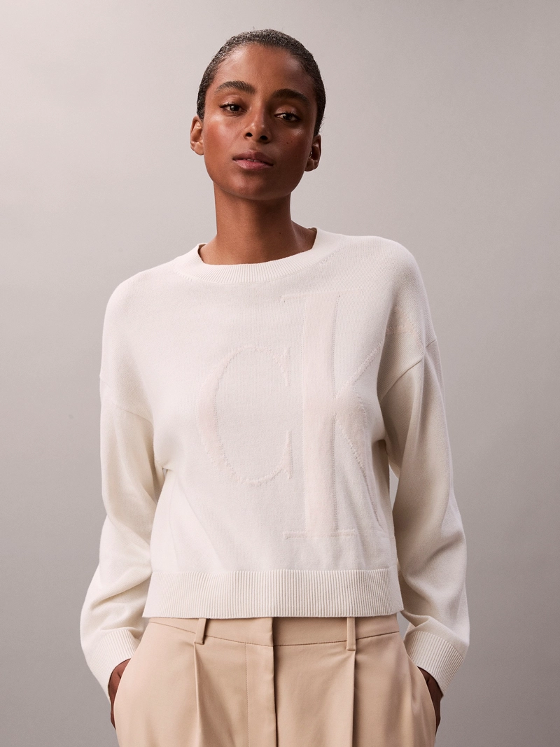 SWEATER DE TEJIDO SUAVE CON LOGO ESTAMPADO - 1