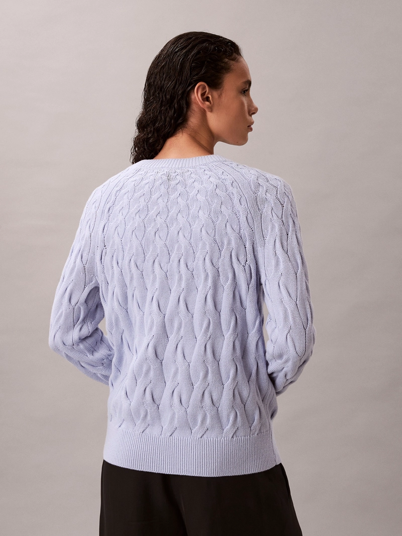 SWEATER CON TEJIDO TRENZADO DE CUELLO REDONDO - 3