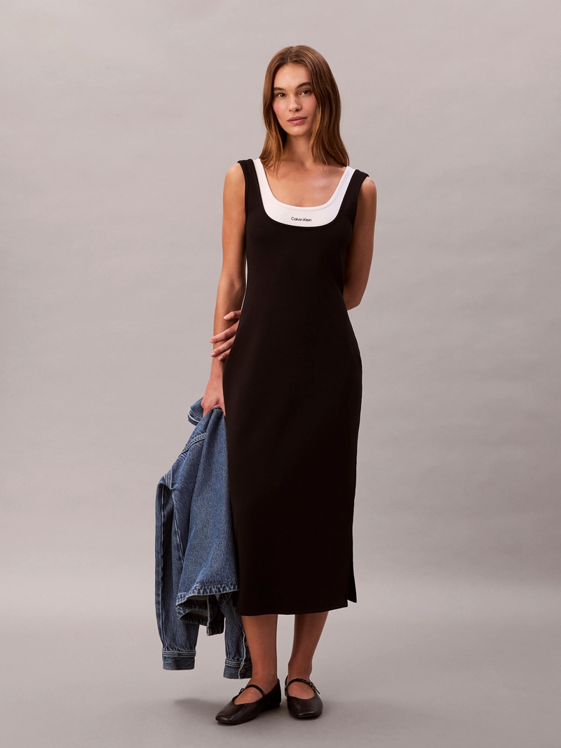 VESTIDO MIDI INTERLOCK - 1