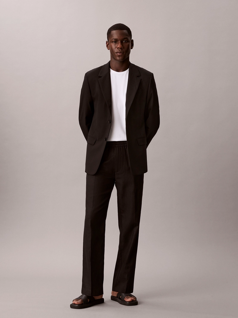 PANTALON RECTO PULL-ON DE LINO - 1