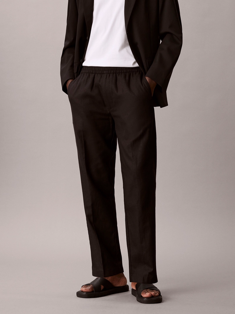 PANTALON RECTO PULL-ON DE LINO - 2