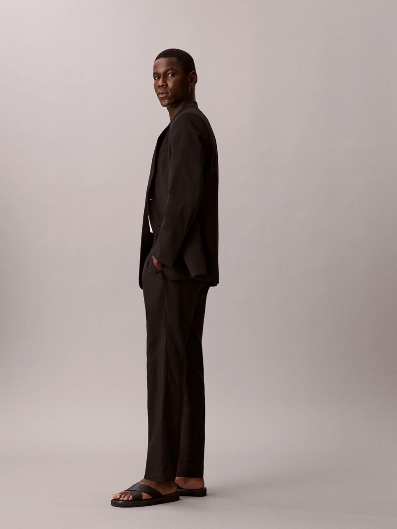 PANTALON RECTO PULL-ON DE LINO - 5