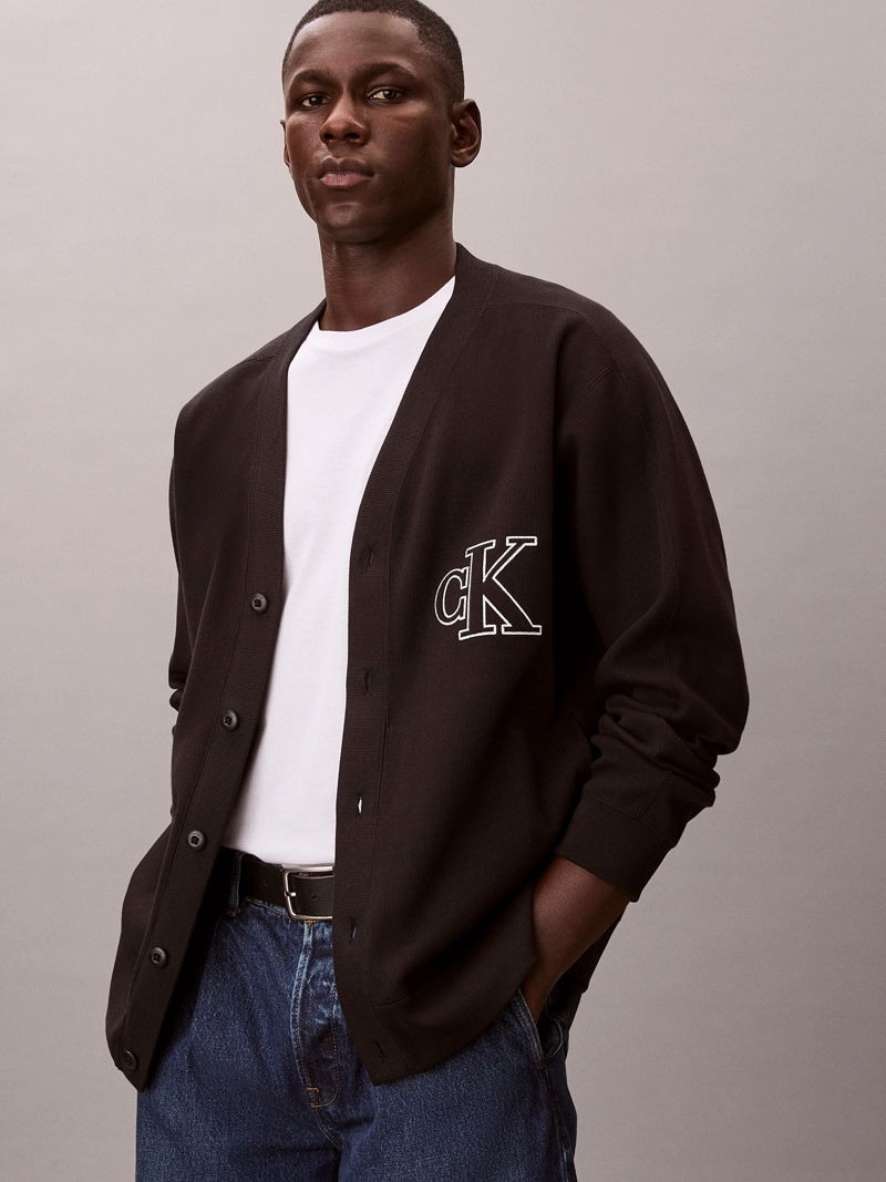 CARDIGAN DE PUNTO ACANALADO CON LOGO - 4
