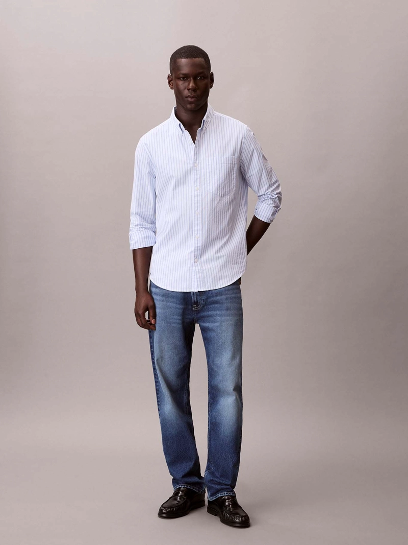 CAMISA OXFORD DE RAYAS CON BOLSILLO - 2