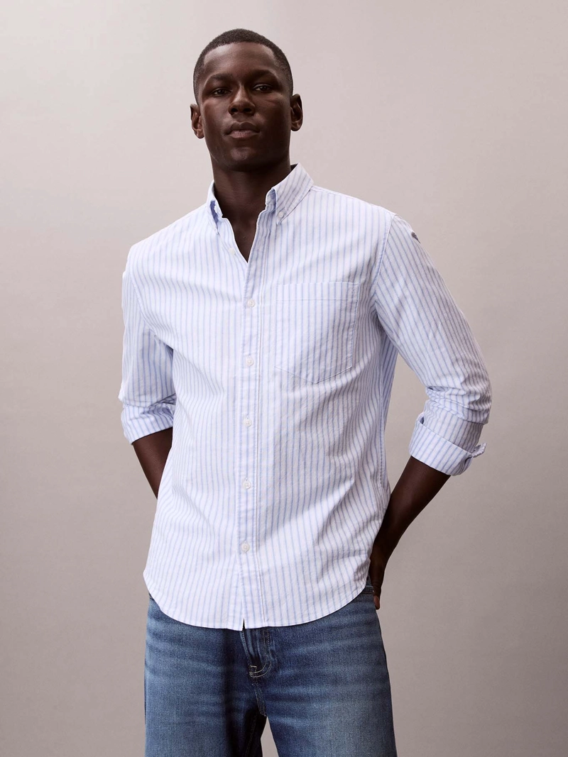 CAMISA OXFORD DE RAYAS CON BOLSILLO - 4