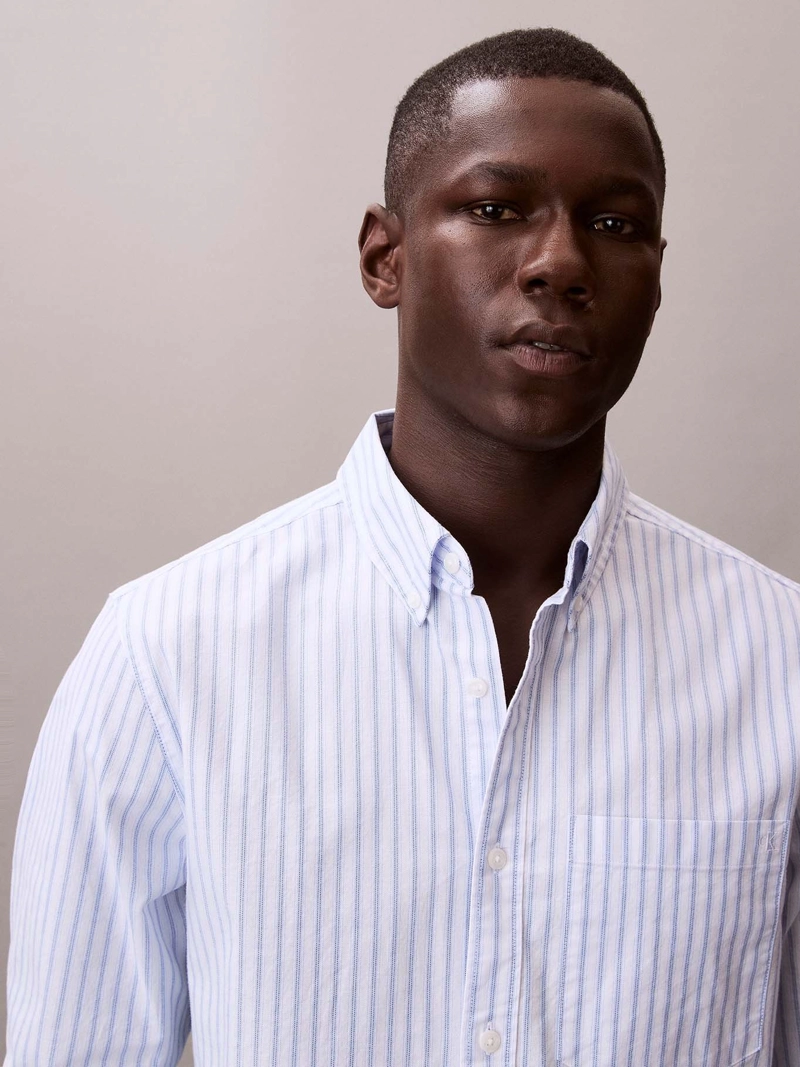 CAMISA OXFORD DE RAYAS CON BOLSILLO - 5