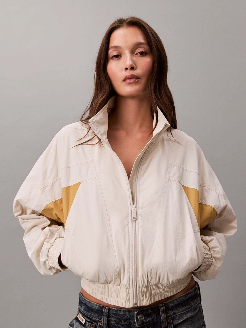 CHAQUETA CORTAVIENTO CROP COLORBLOCK - 1