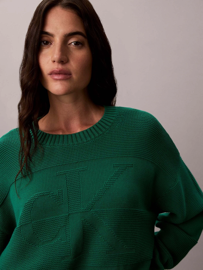 SWEATER CON LOGO TEJIDO TONAL - 5