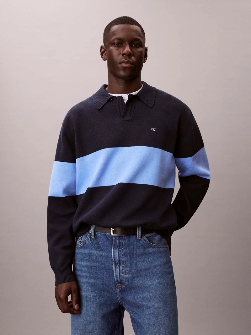 SWEATER TIPO POLO DE MANGA LARGA - 1