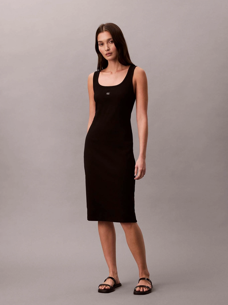 VESTIDO DE PUNTO CON TIRANTES - 1