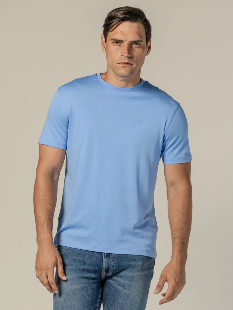 POLERA DE ALGODON SUPIMA CON LOGO BORDADO - 1