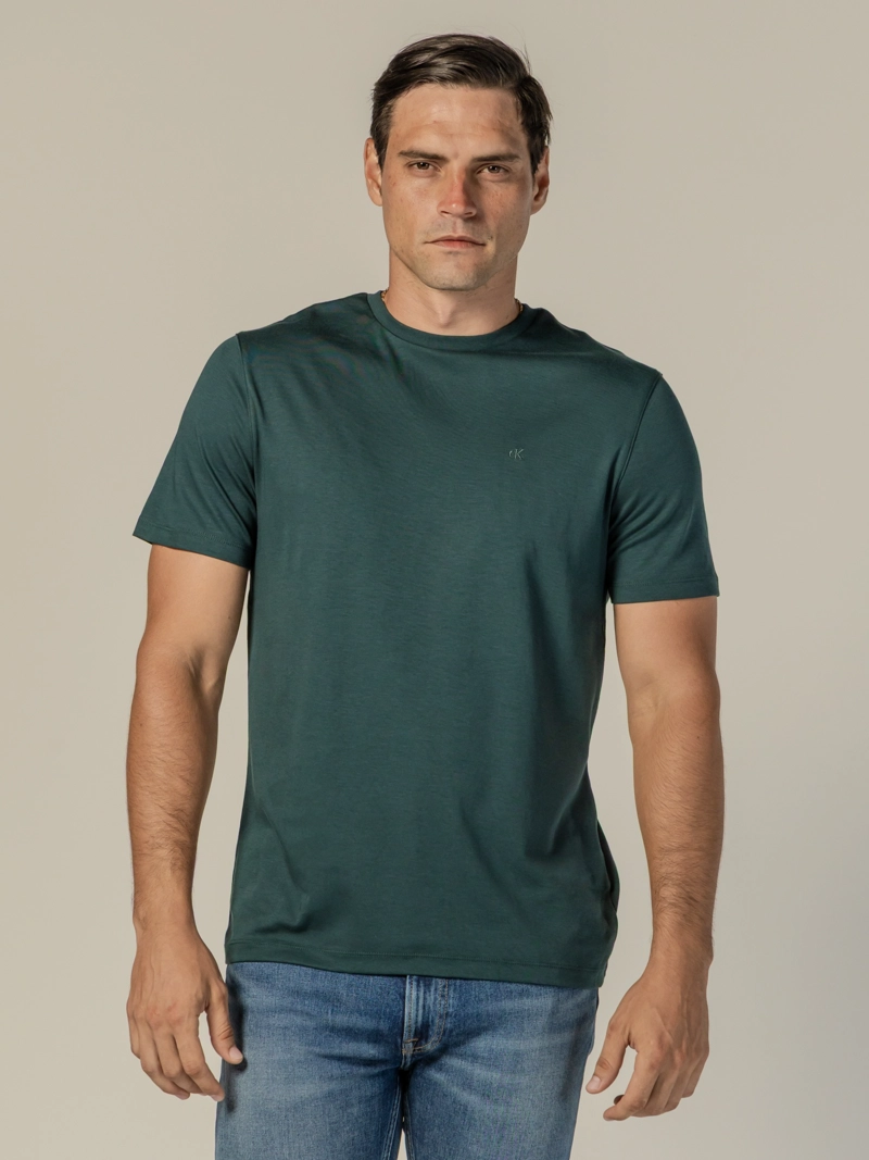 POLERA DE ALGODON SUPIMA CON LOGO BORDADO - 1