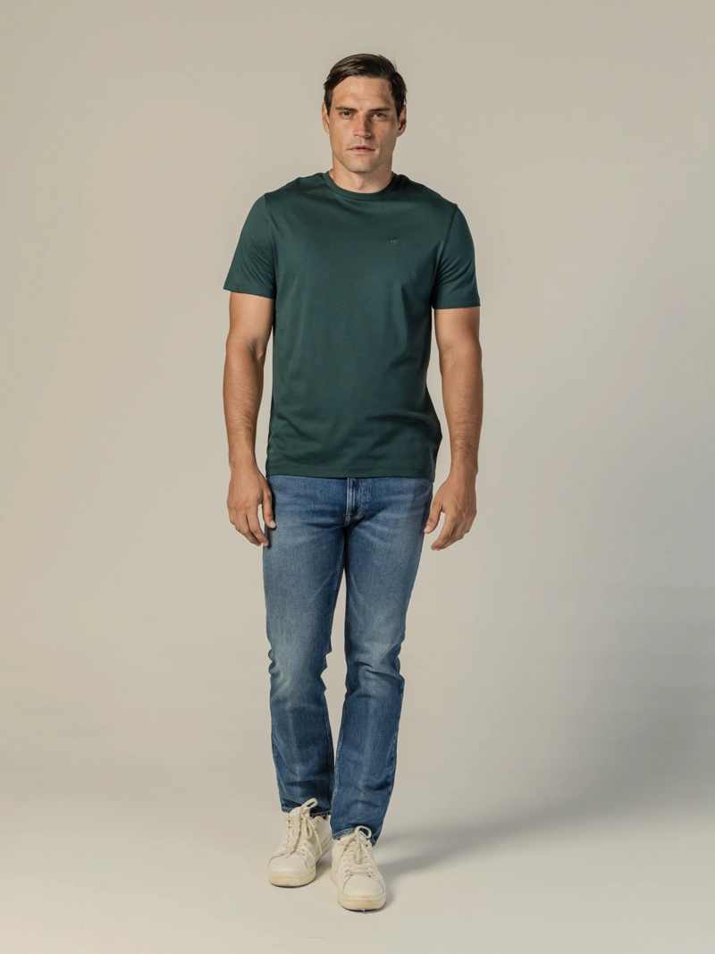 POLERA DE ALGODON SUPIMA CON LOGO BORDADO - 2