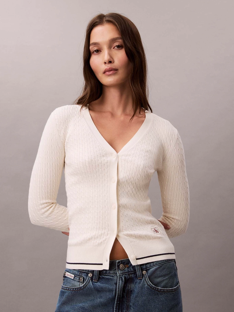 CARDIGAN CON TEJIDO CABLE - 1