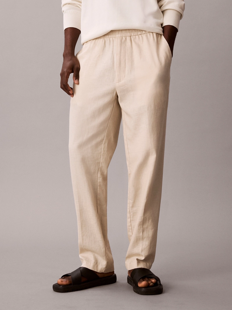 PANTALON RECTO PULL-ON DE LINO - 2