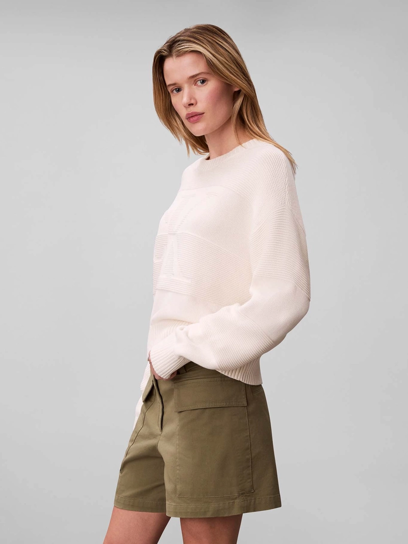SWEATER CON LOGO TEJIDO TONAL - 4