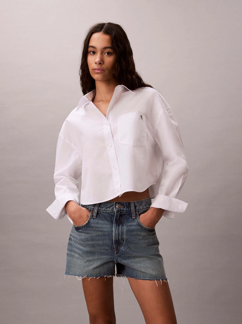 CAMISA CROPPED DE POPELINA - 1