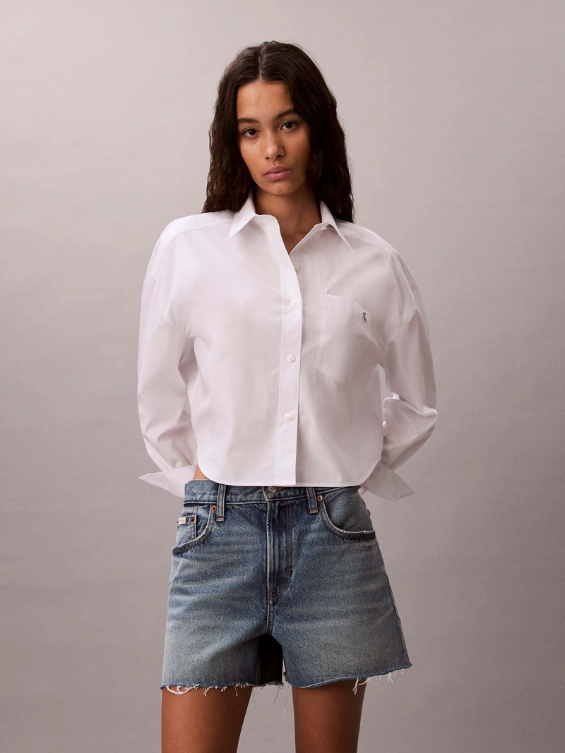 CAMISA CROPPED DE POPELINA - 4