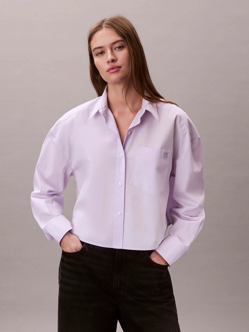 CAMISA CROPPED DE POPELINA - 1