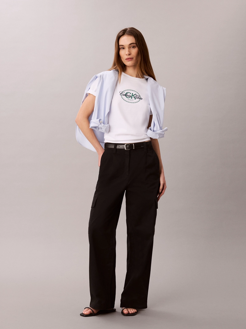PANTALON CARGO CON CINTURA ELASTICA - 1
