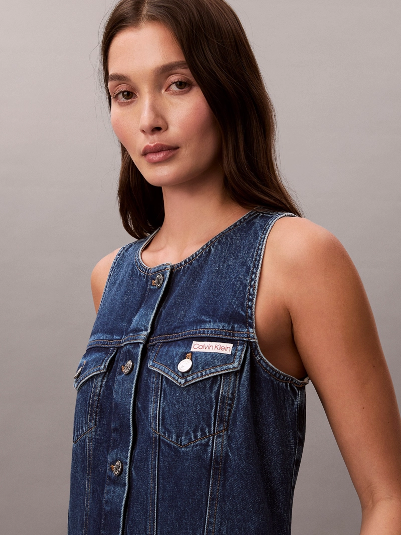 VESTIDO TRUCKER MINI SIN MANGAS - 4