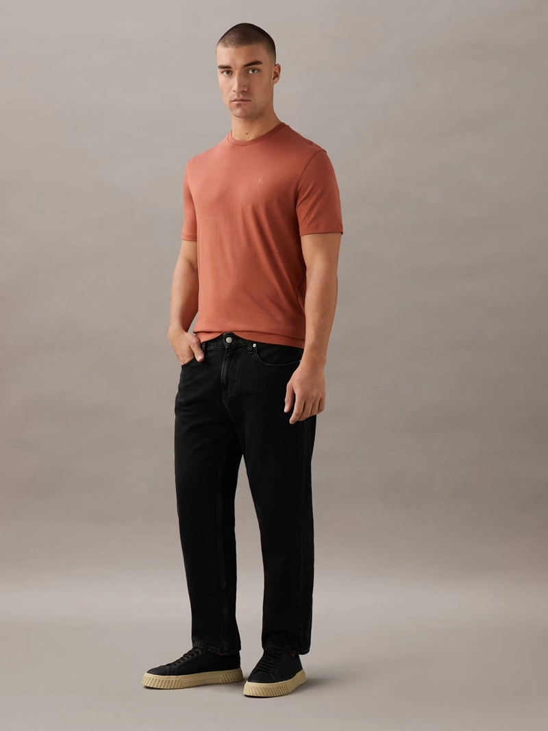POLERA DE ALGODON SUPIMA CON LOGO BORDADO - 2