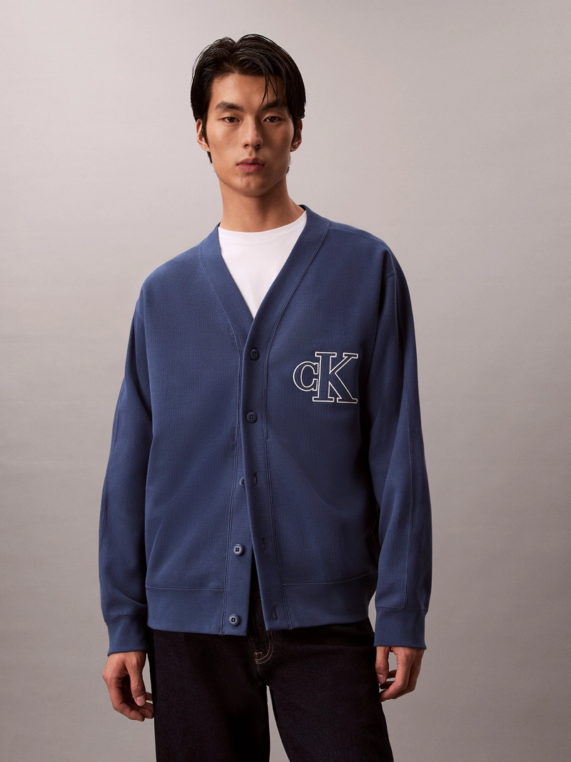 CARDIGAN DE PUNTO ACANALADO CON LOGO - 1