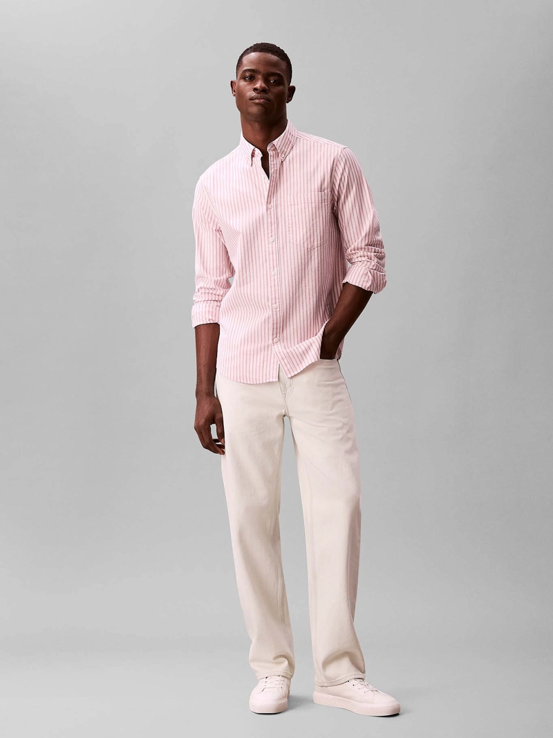 CAMISA OXFORD DE RAYAS CON BOLSILLO - 2