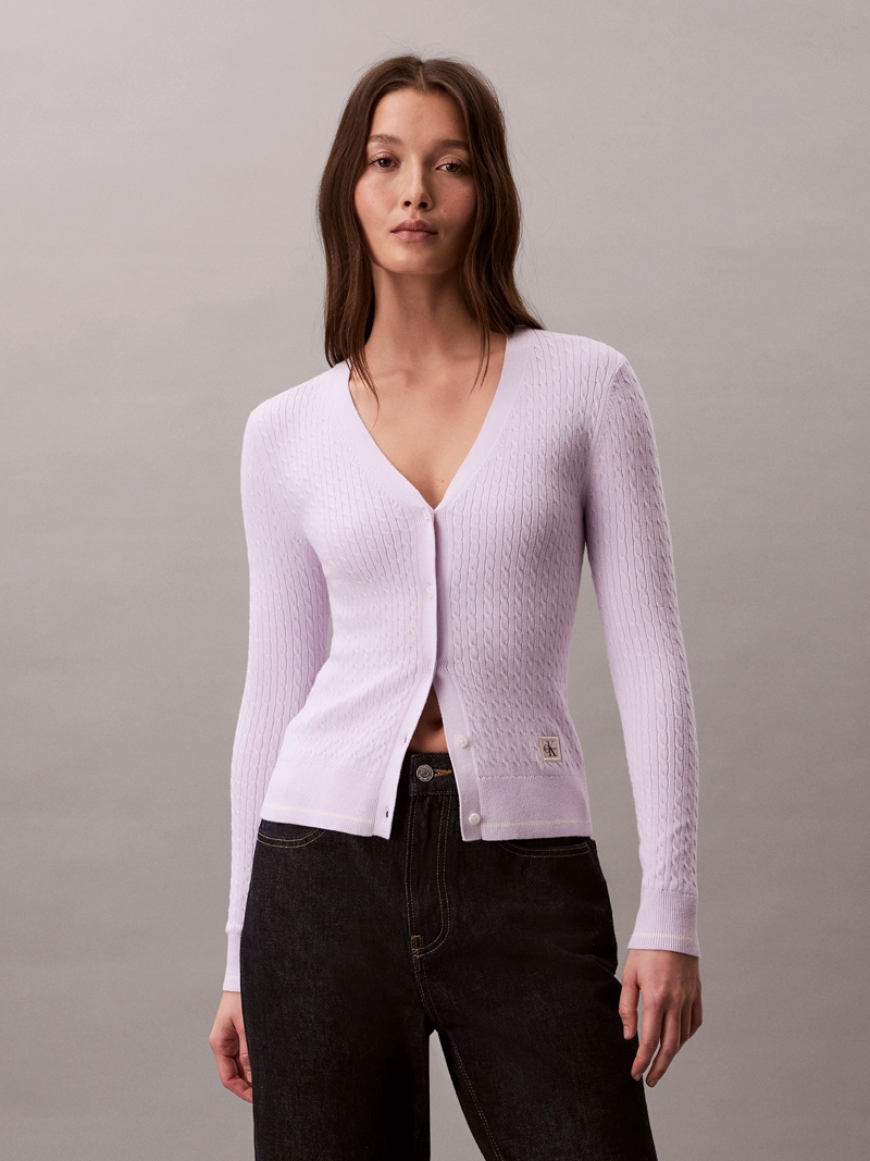 CARDIGAN CON TEJIDO CABLE - 1