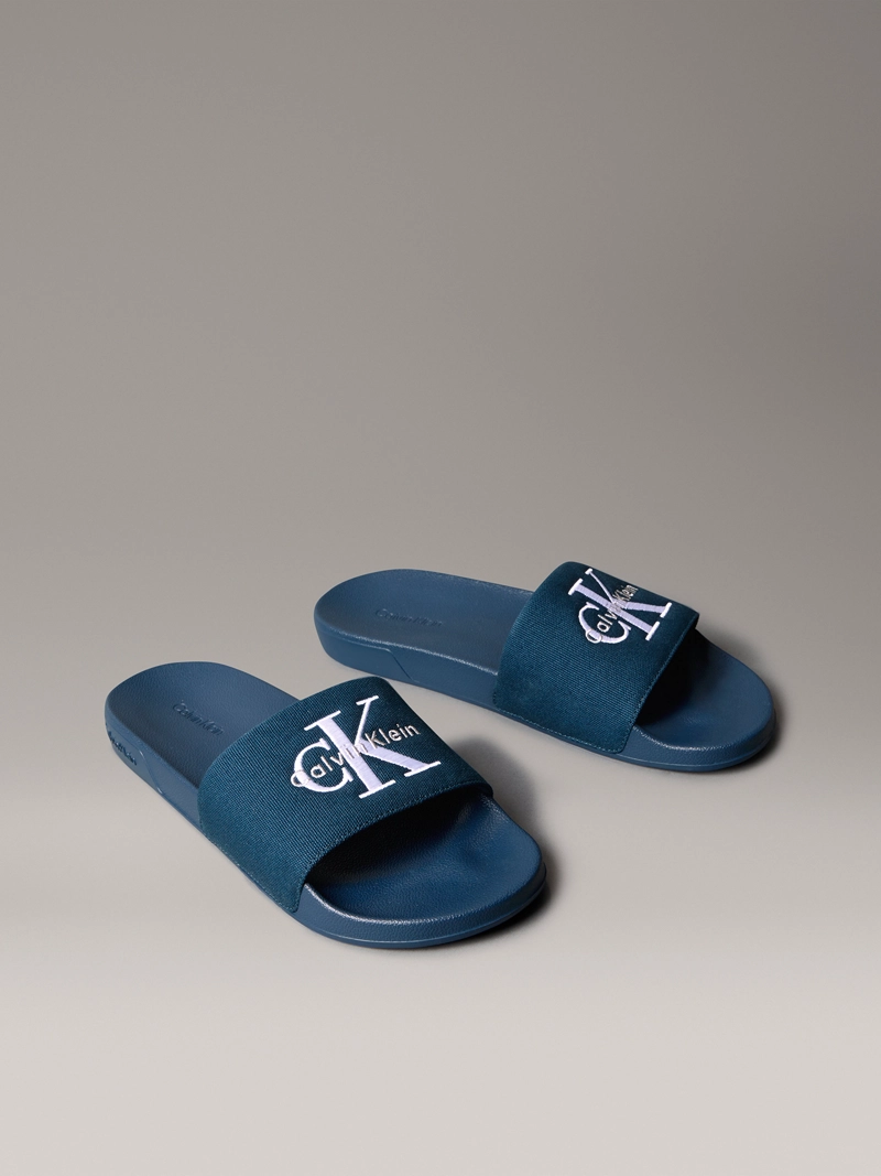 SANDALIAS SLIDE CON LOGO BORDADO - 1