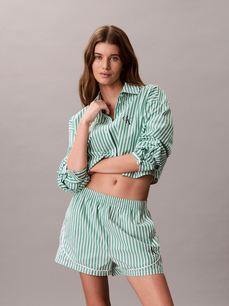 SHORT DE PIJAMA CON LOGO COTTON POPLIN - 1