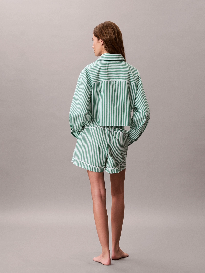 CAMISA CROPPED DE PIJAMA CON LOGO COTTON POPLIN - 3