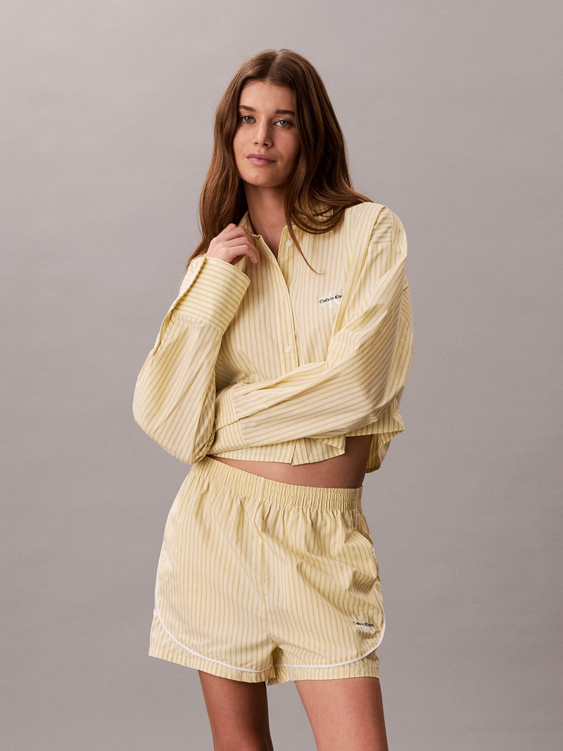 SHORT DE PIJAMA CON LOGO COTTON POPLIN - 1