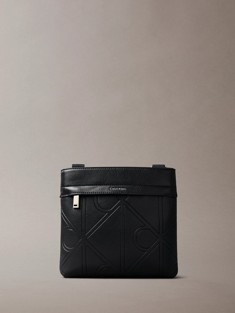 BOLSO PLANO SLIM CON ESTAMPADO DE EMBLEMA - 1