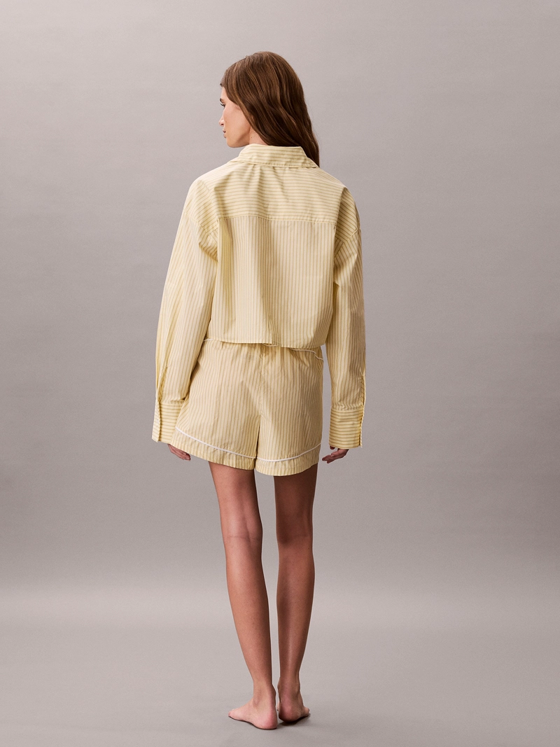 CAMISA CROPPED DE PIJAMA CON LOGO COTTON POPLIN - 3