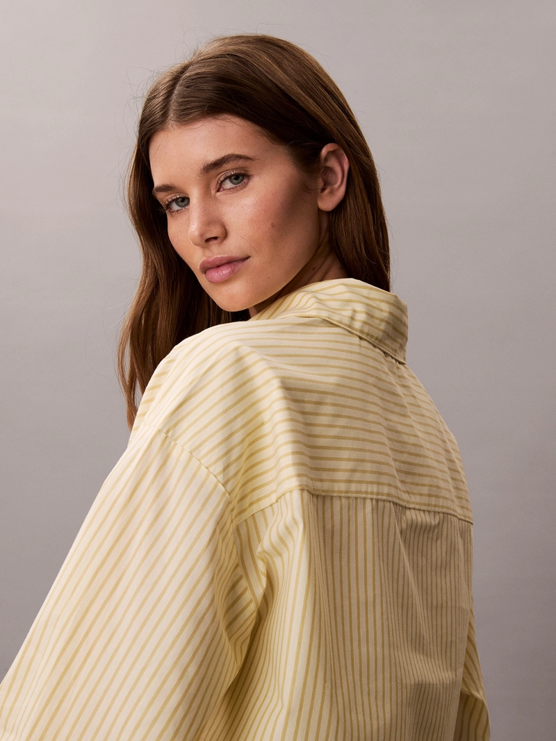 CAMISA CROPPED DE PIJAMA CON LOGO COTTON POPLIN - 5