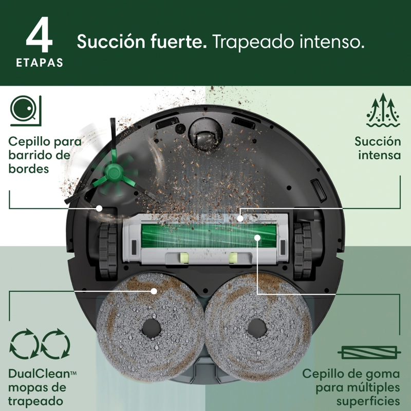 ROOMBA COMBO 405 PLUS CON BASE AUTOWASH ASPIRADORA Y TRAPEADORA ROBOT 2 EN 1 WIFI - 11