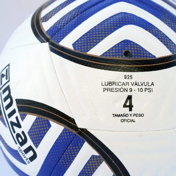 BALON FUTBOL FUN JUVENIL N° 4 COLOR BLANCO Y AZUL MARCA MIZAN - 2