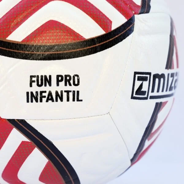 BALON FUTBOL FUN INFANTIL N° 3 COLOR BLANCO ROJO MARCA MIZAN - 3