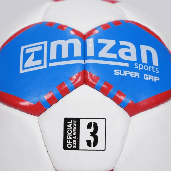 BALON HANDBALL ENTRENO N°3 COLOR BLANCO Y AZUL MARCA MIZAN - 2