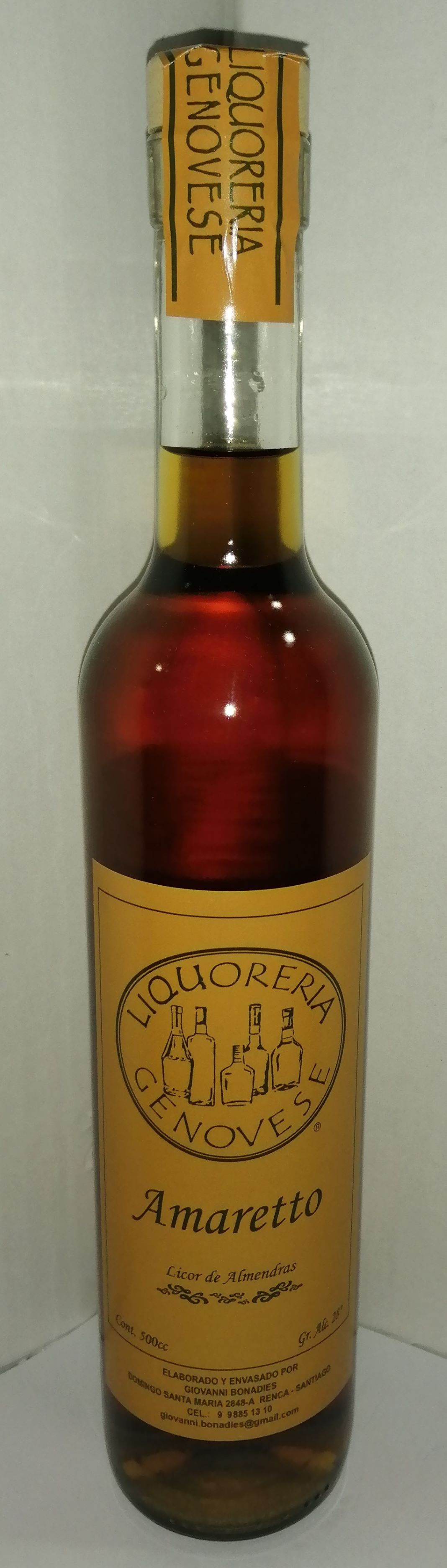 CAJA 6 BOTELLAS DE LICOR AMARETTO GENOVESE 500 CC. - 1